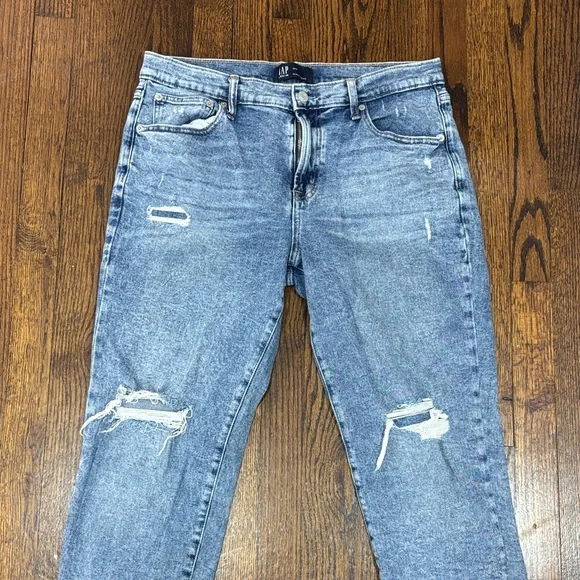 Gap Distressed girlfriend Blue Jeans size 12 - Picture 2 of 5